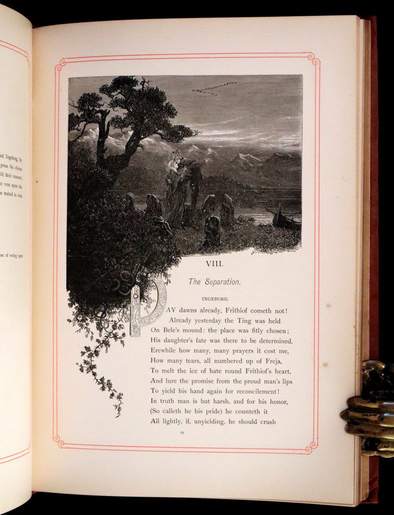 1878 Rare First English Edition - Frithiof's Saga: A Legend of Ancient Norway. Illustrated Viking Tales of the North.