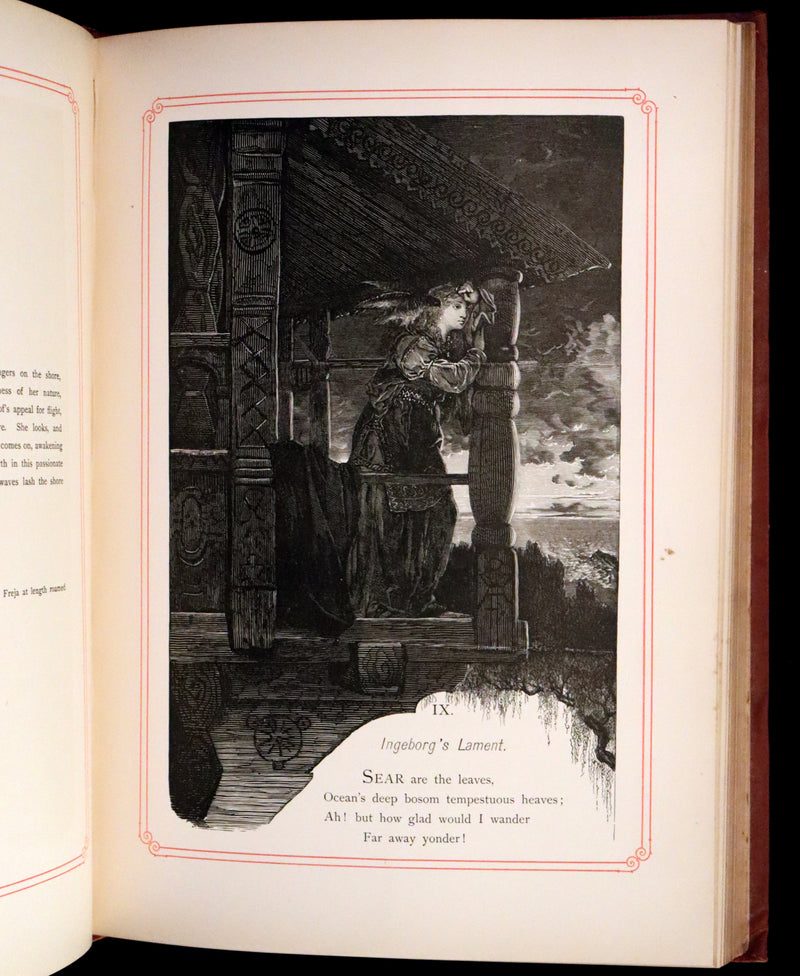 1878 Rare First English Edition - Frithiof's Saga: A Legend of Ancient Norway. Illustrated Viking Tales of the North.