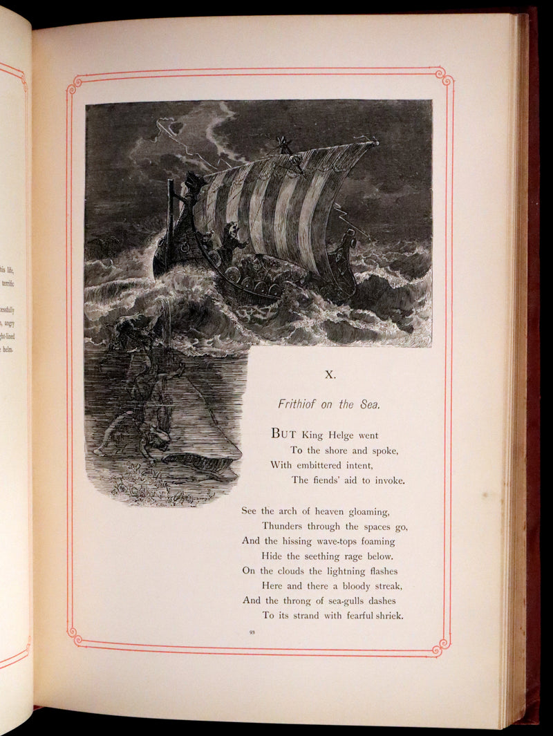 1878 Rare First English Edition - Frithiof's Saga: A Legend of Ancient Norway. Illustrated Viking Tales of the North.