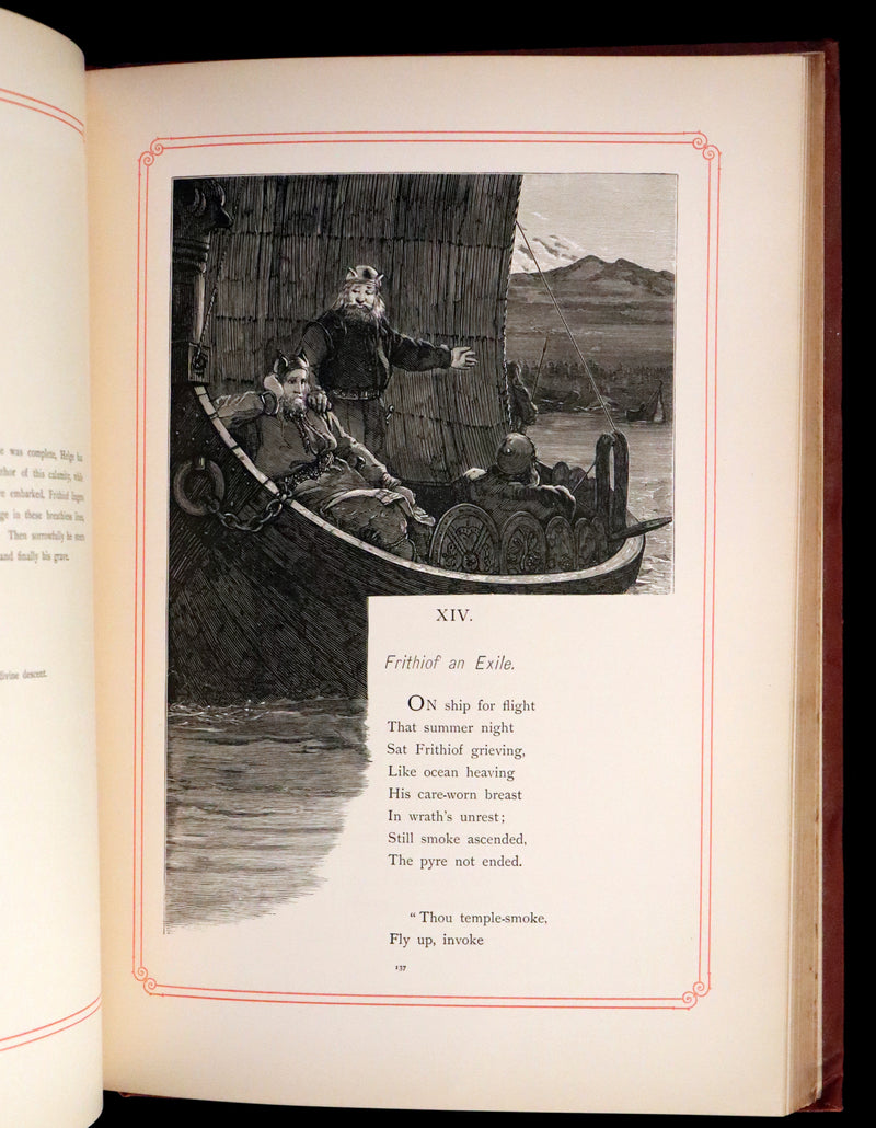 1878 Rare First English Edition - Frithiof's Saga: A Legend of Ancient Norway. Illustrated Viking Tales of the North.
