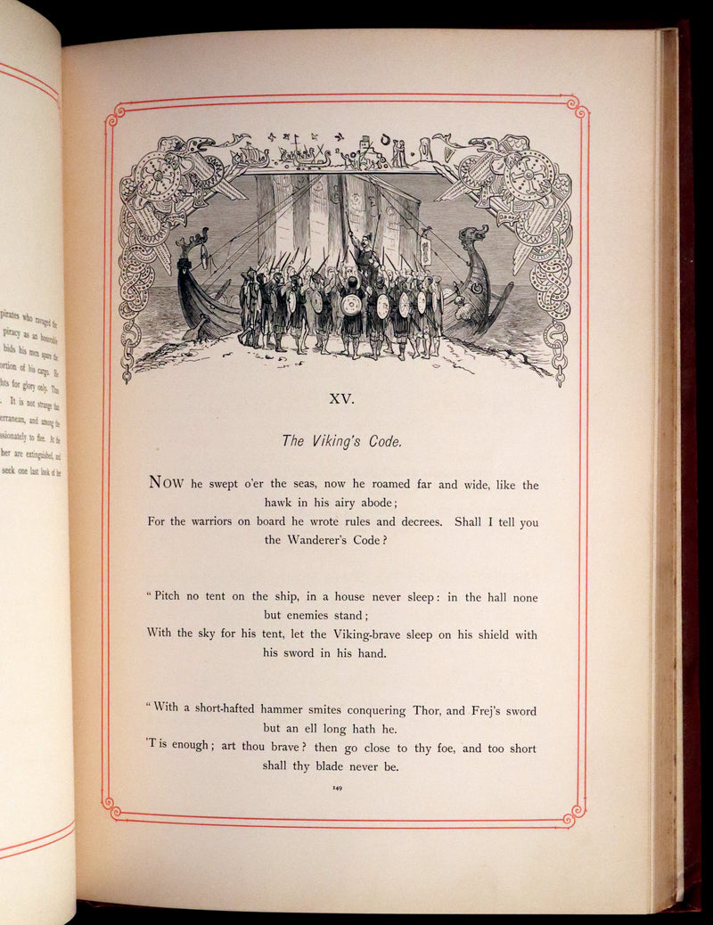 1878 Rare First English Edition - Frithiof's Saga: A Legend of Ancient Norway. Illustrated Viking Tales of the North.
