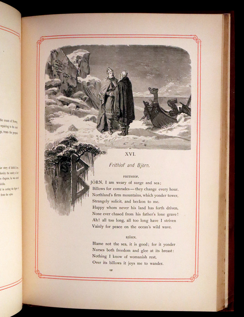 1878 Rare First English Edition - Frithiof's Saga: A Legend of Ancient Norway. Illustrated Viking Tales of the North.