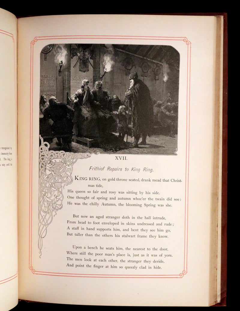 1878 Rare First English Edition - Frithiof's Saga: A Legend of Ancient Norway. Illustrated Viking Tales of the North.