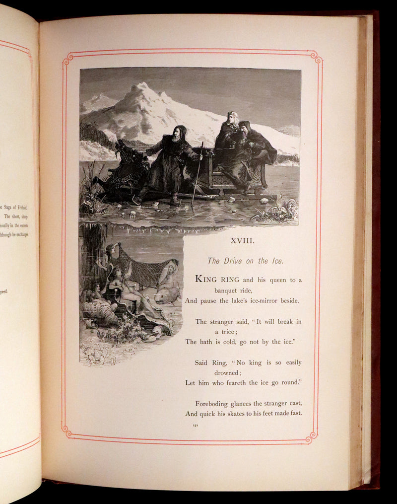 1878 Rare First English Edition - Frithiof's Saga: A Legend of Ancient Norway. Illustrated Viking Tales of the North.