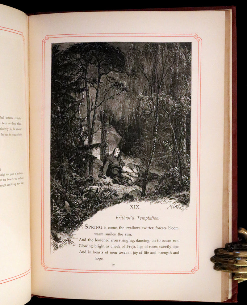 1878 Rare First English Edition - Frithiof's Saga: A Legend of Ancient Norway. Illustrated Viking Tales of the North.