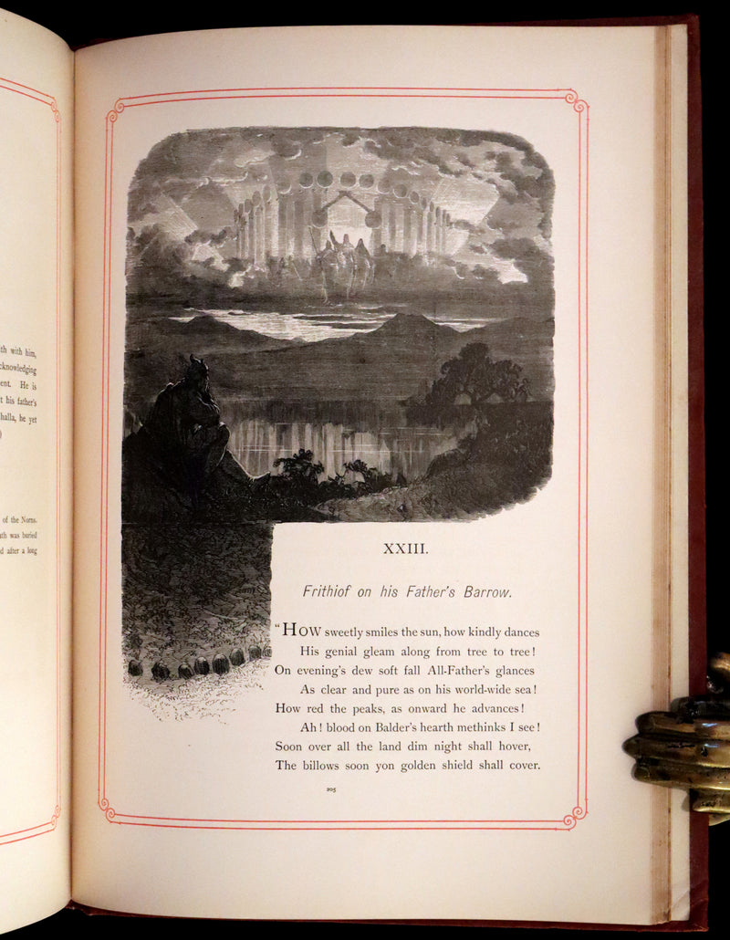 1878 Rare First English Edition - Frithiof's Saga: A Legend of Ancient Norway. Illustrated Viking Tales of the North.