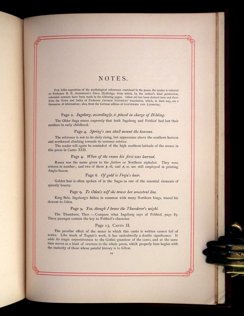 1878 Rare First English Edition - Frithiof's Saga: A Legend of Ancient Norway. Illustrated Viking Tales of the North.
