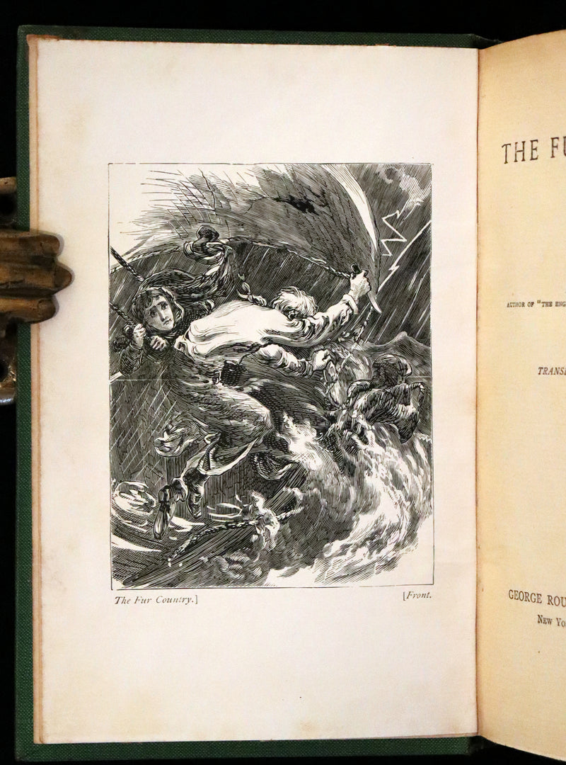 1900 Rare Book - The Fur Country by Jules Verne. Set in the polar regions of North America.
