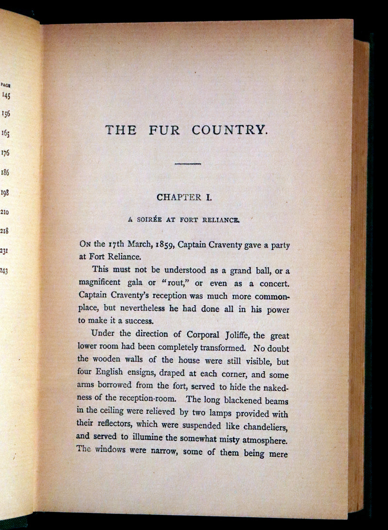 1900 Rare Book - The Fur Country by Jules Verne. Set in the polar regions of North America.