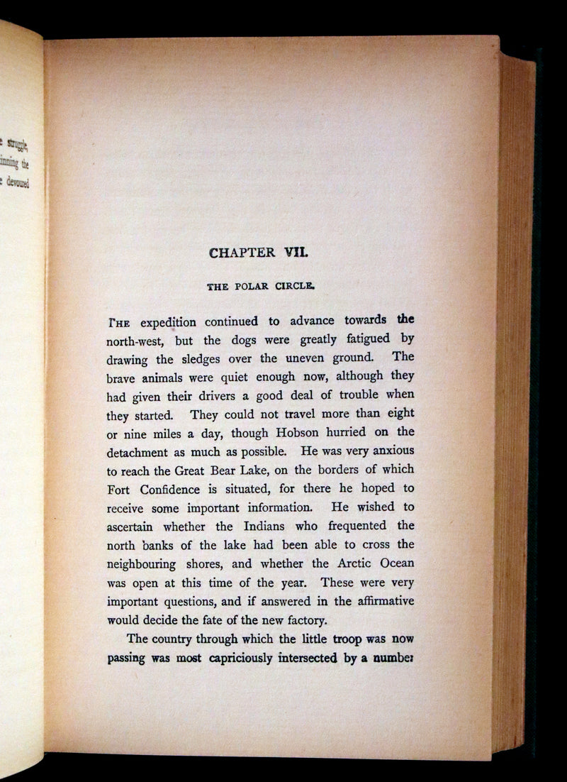 1900 Rare Book - The Fur Country by Jules Verne. Set in the polar regions of North America.