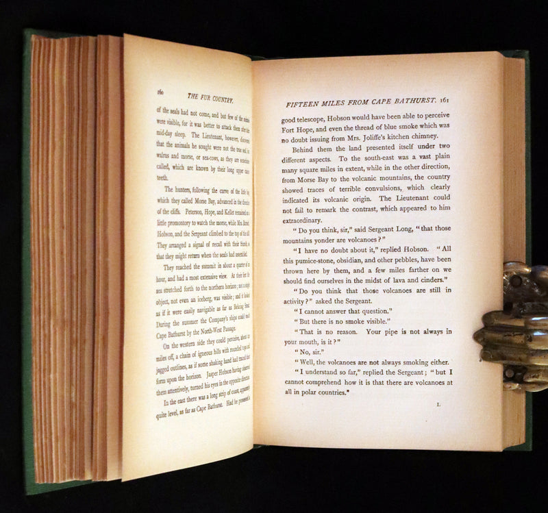 1900 Rare Book - The Fur Country by Jules Verne. Set in the polar regions of North America.