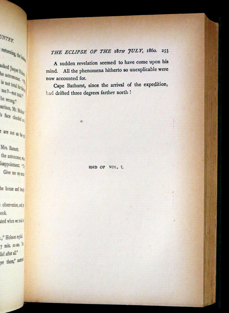 1900 Rare Book - The Fur Country by Jules Verne. Set in the polar regions of North America.