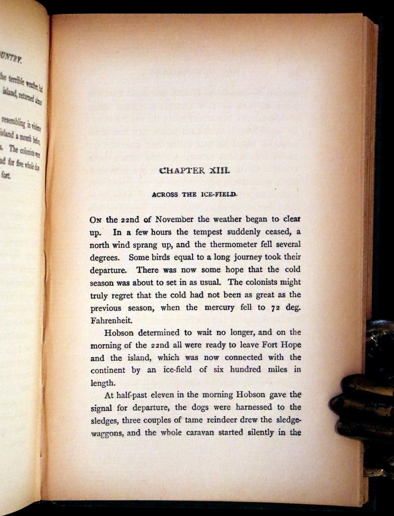 1900 Rare Book - The Fur Country by Jules Verne. Set in the polar regions of North America.