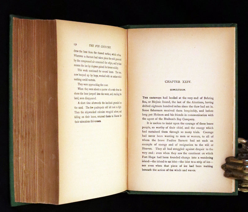 1900 Rare Book - The Fur Country by Jules Verne. Set in the polar regions of North America.