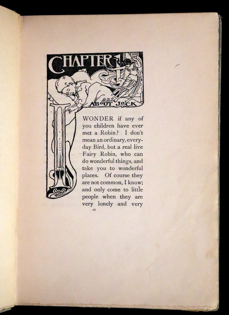 1902 Scarce First Edition - Jock and the Fairy Robin, illustrated by Alice B. Woodward.