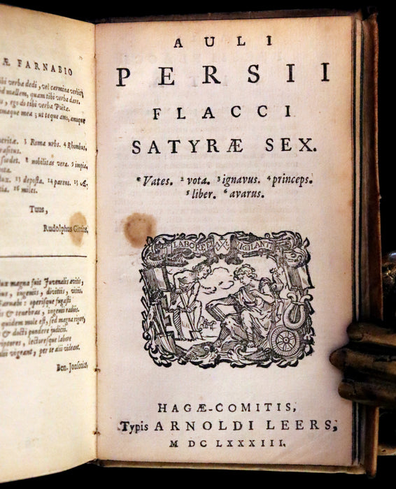 1654 Rare Latin Vellum Book - Martial's Epigrams with Juvenal and Persius Satires.