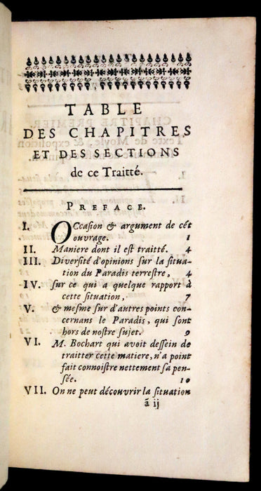 1691 Rare French First Edition - Treatise on the Location of the Biblical Garden of Eden. Traitté de la Situation du Paradis Terrestre.