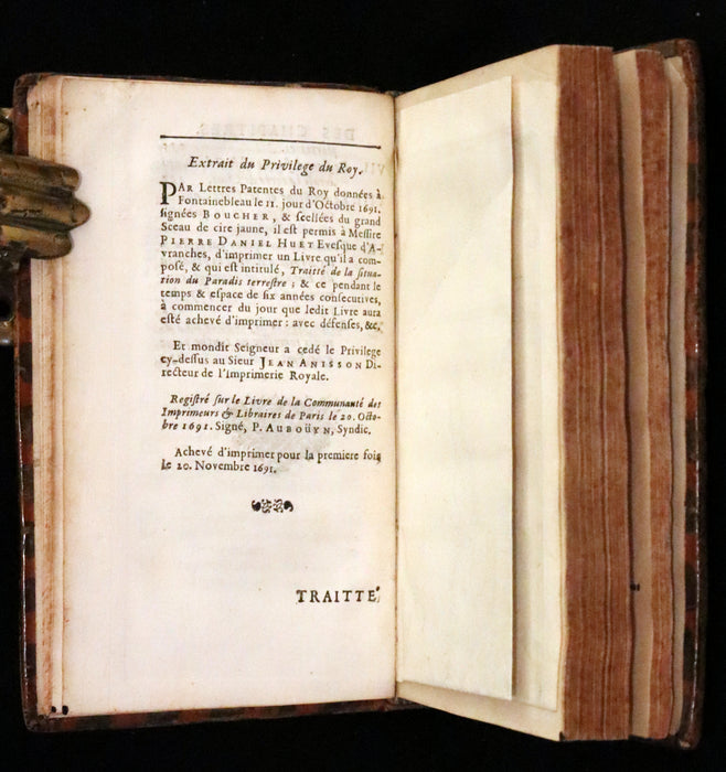 1691 Rare French First Edition - Treatise on the Location of the Biblical Garden of Eden. Traitté de la Situation du Paradis Terrestre.