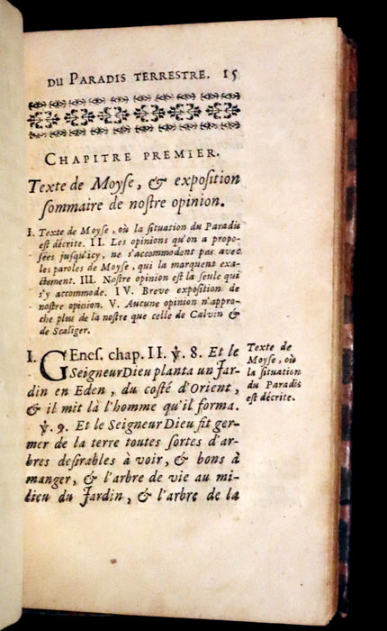 1691 Rare French First Edition - Treatise on the Location of the Biblical Garden of Eden. Traitté de la Situation du Paradis Terrestre.