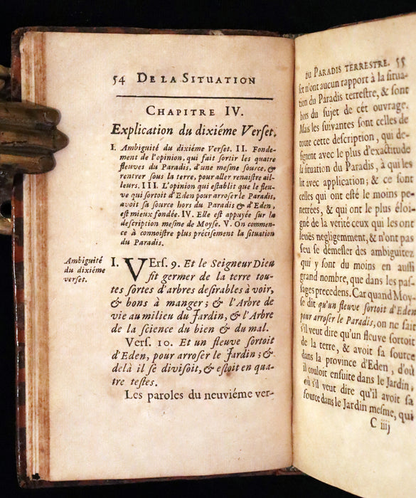 1691 Rare French First Edition - Treatise on the Location of the Biblical Garden of Eden. Traitté de la Situation du Paradis Terrestre.