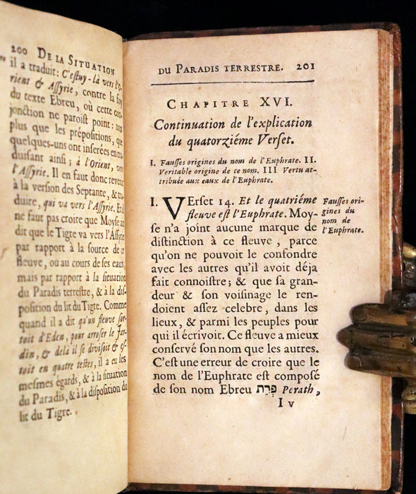 1691 Rare French First Edition - Treatise on the Location of the Biblical Garden of Eden. Traitté de la Situation du Paradis Terrestre.