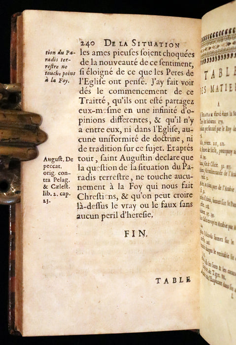 1691 Rare French First Edition - Treatise on the Location of the Biblical Garden of Eden. Traitté de la Situation du Paradis Terrestre.