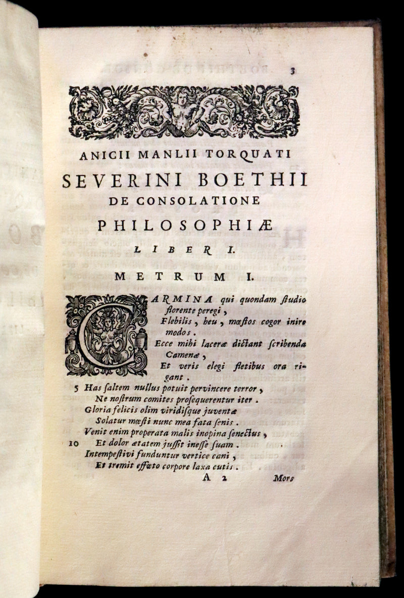 1721 Rare Latin Vellum Book - The Consolation of Philosophy by Boethius.