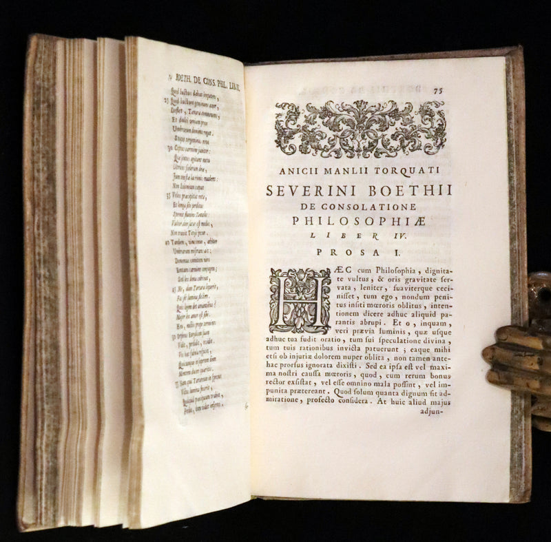 1721 Rare Latin Vellum Book - The Consolation of Philosophy by Boethius.