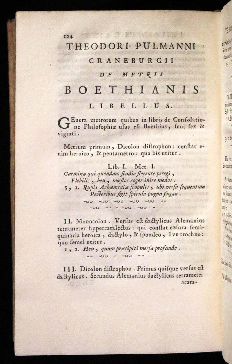 1721 Rare Latin Vellum Book - The Consolation of Philosophy by Boethius.