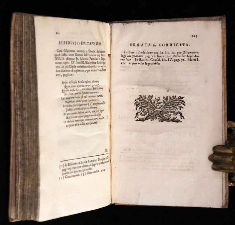 1721 Rare Latin Vellum Book - The Consolation of Philosophy by Boethius.