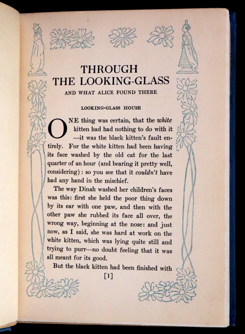 1909 Rare First Edition Illustrated by Bessie Pease Gutmann - Through the Looking-Glass and What Alice Found There.