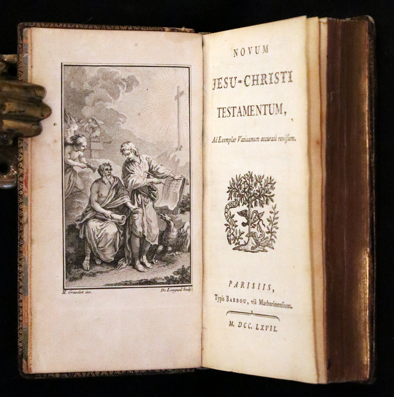 1767 Rare Latin Book - Novum Jesu-Christi Testamentum - New Testament with a Map.