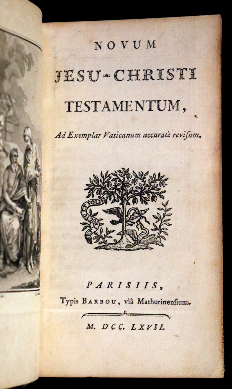 1767 Rare Latin Book - Novum Jesu-Christi Testamentum - New Testament with a Map.