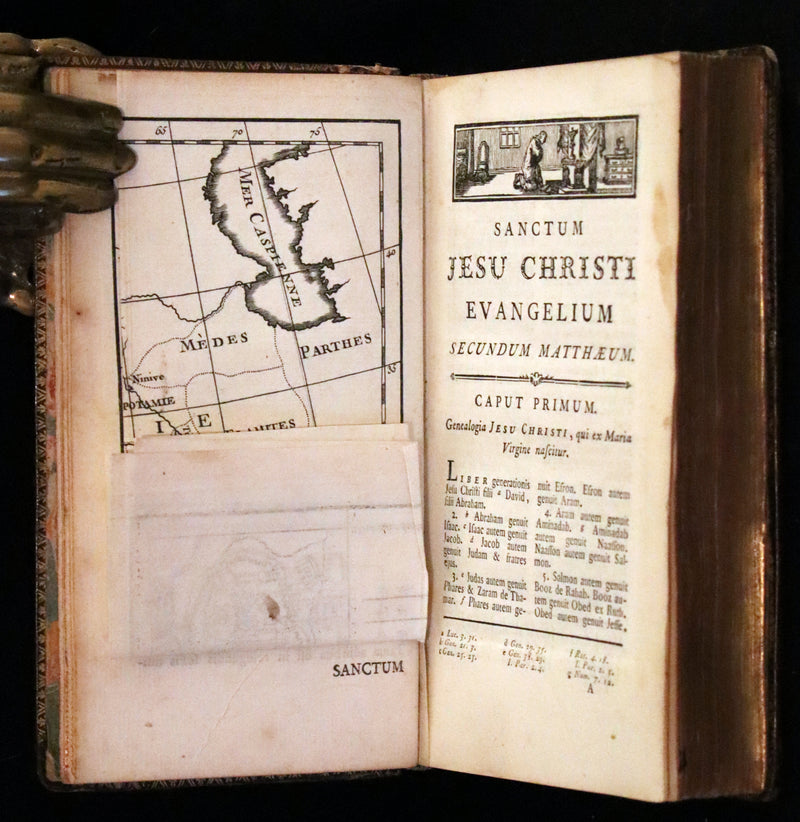 1767 Rare Latin Book - Novum Jesu-Christi Testamentum - New Testament with a Map.