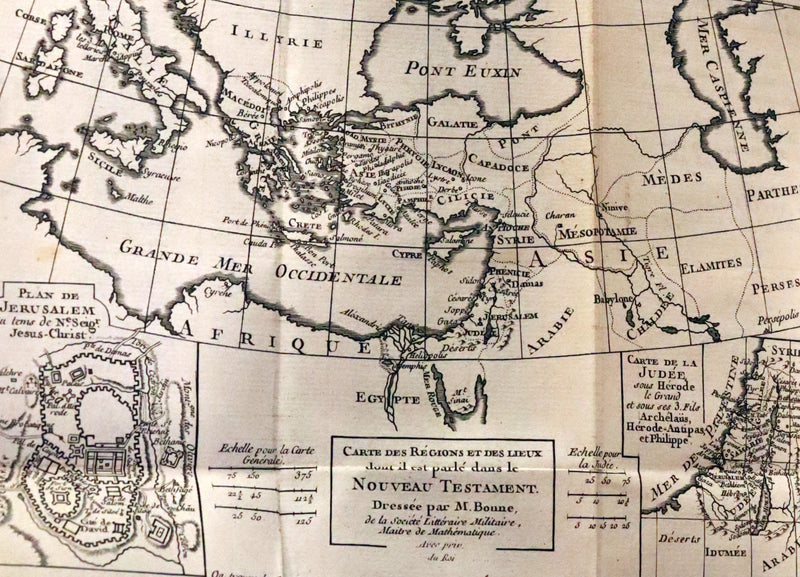 1767 Rare Latin Book - Novum Jesu-Christi Testamentum - New Testament with a Map.