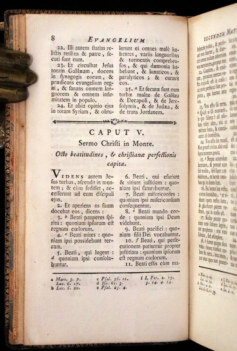 1767 Rare Latin Book - Novum Jesu-Christi Testamentum - New Testament with a Map.