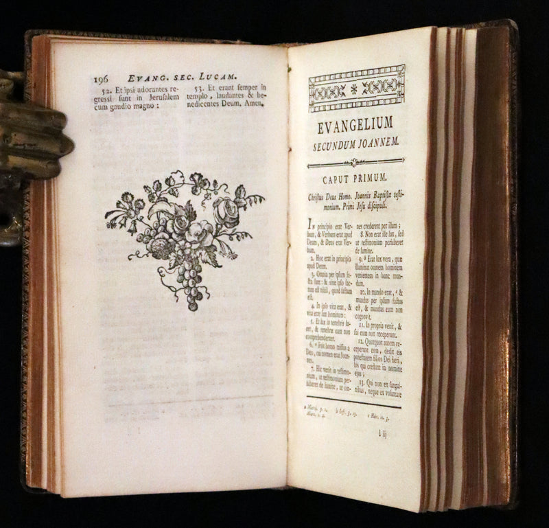 1767 Rare Latin Book - Novum Jesu-Christi Testamentum - New Testament with a Map.