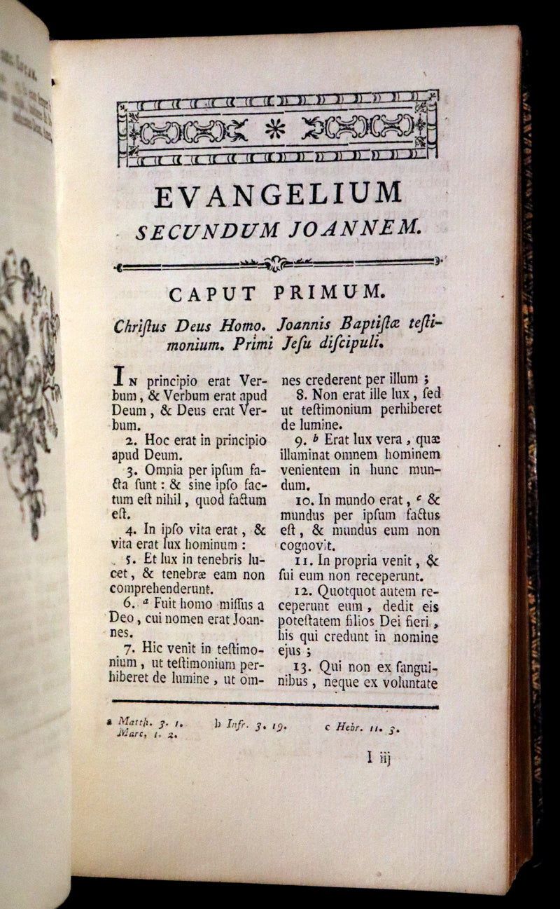 1767 Rare Latin Book - Novum Jesu-Christi Testamentum - New Testament with a Map.