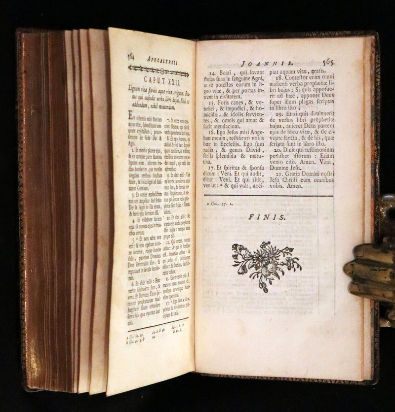 1767 Rare Latin Book - Novum Jesu-Christi Testamentum - New Testament with a Map.