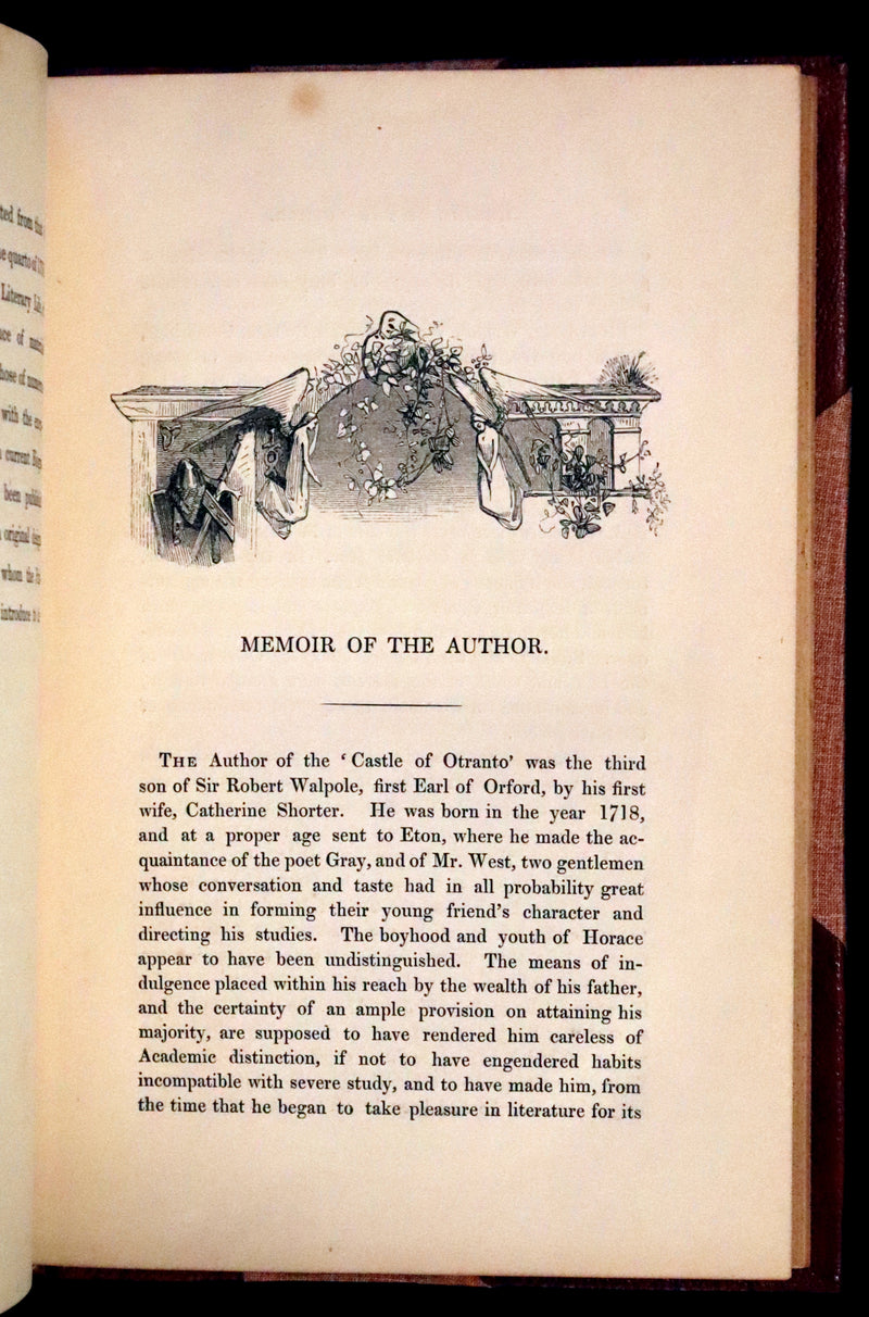 1840 Scarce illustrated Edition - The Castle of Otranto, a Gothic Story Set in a haunted castle by Horace Walpole.