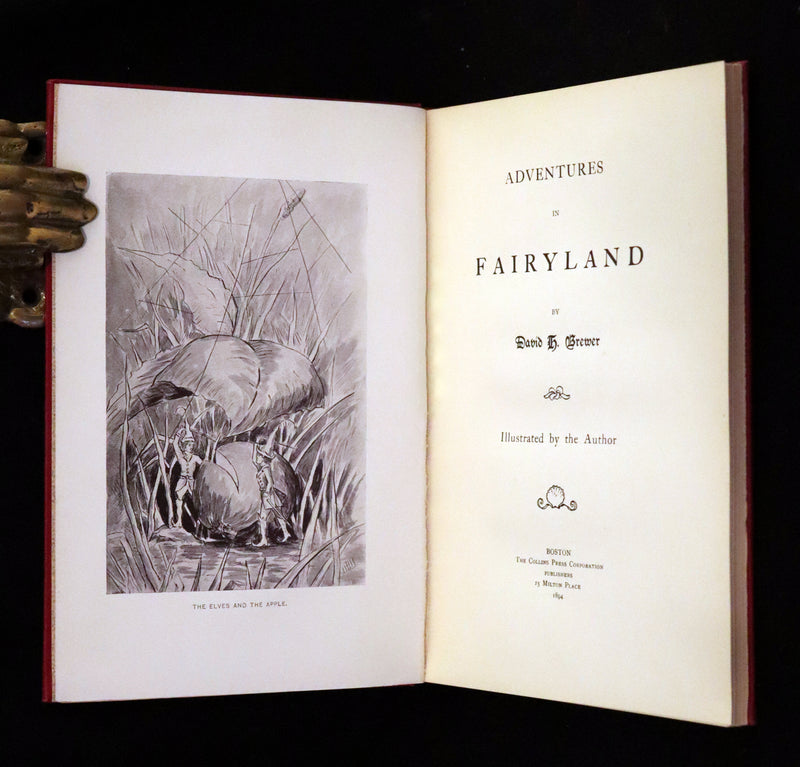 1894 Scarce First Edition - Adventures in Fairyland written and illustrated by David H. Brewer.