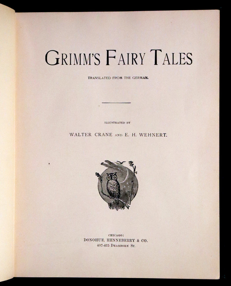 1896 Scarce First US Edition - Grimm's Fairy Tales illustrated by Walter Crane.