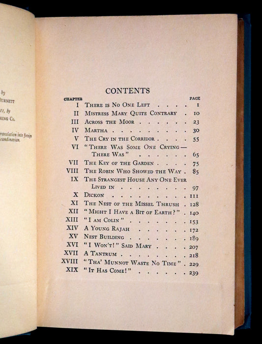 1911 Rare First Edition - The Secret Garden by Frances Hodgson Burnett.