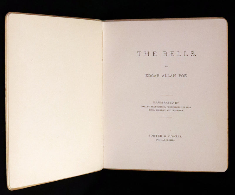 1881 Rare Victorian Book - The Bells by Edgar Allan Poe. Illustrated.