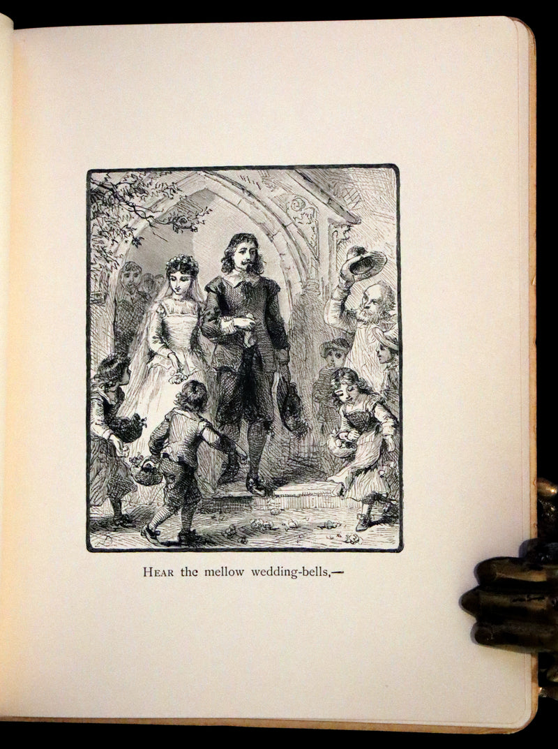 1881 Rare Victorian Book - The Bells by Edgar Allan Poe. Illustrated.