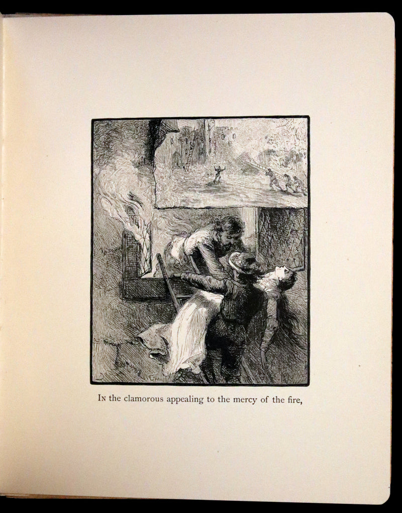 1881 Rare Victorian Book - The Bells by Edgar Allan Poe. Illustrated.