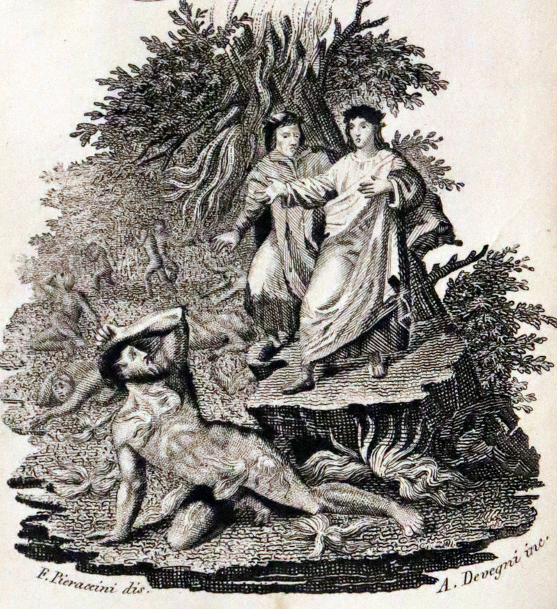 1839 Rare Italian Vellum Book set - La Divina Commedia di Dante Alighieri, The Divine Comedy.