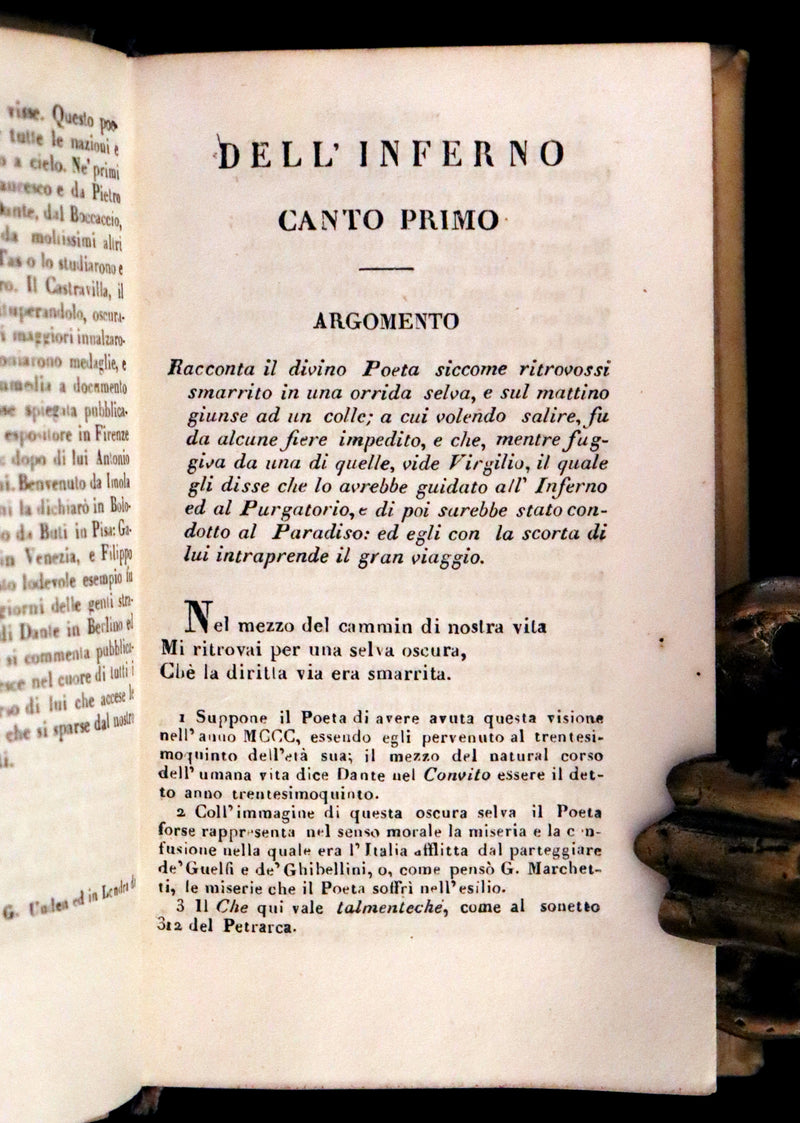 1839 Rare Italian Vellum Book set - La Divina Commedia di Dante Alighieri, The Divine Comedy.