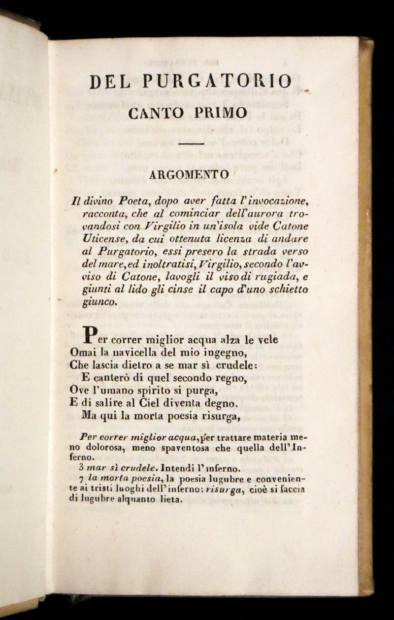1839 Rare Italian Vellum Book set - La Divina Commedia di Dante Alighieri, The Divine Comedy.