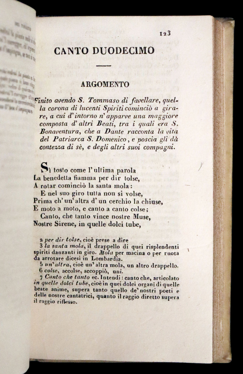 1839 Rare Italian Vellum Book set - La Divina Commedia di Dante Alighieri, The Divine Comedy.